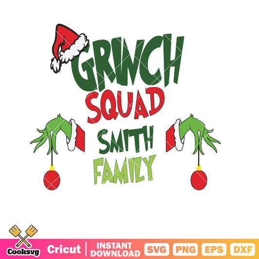 The Grinch Squad With Family svg, grinch squad svg, grinch hand svg