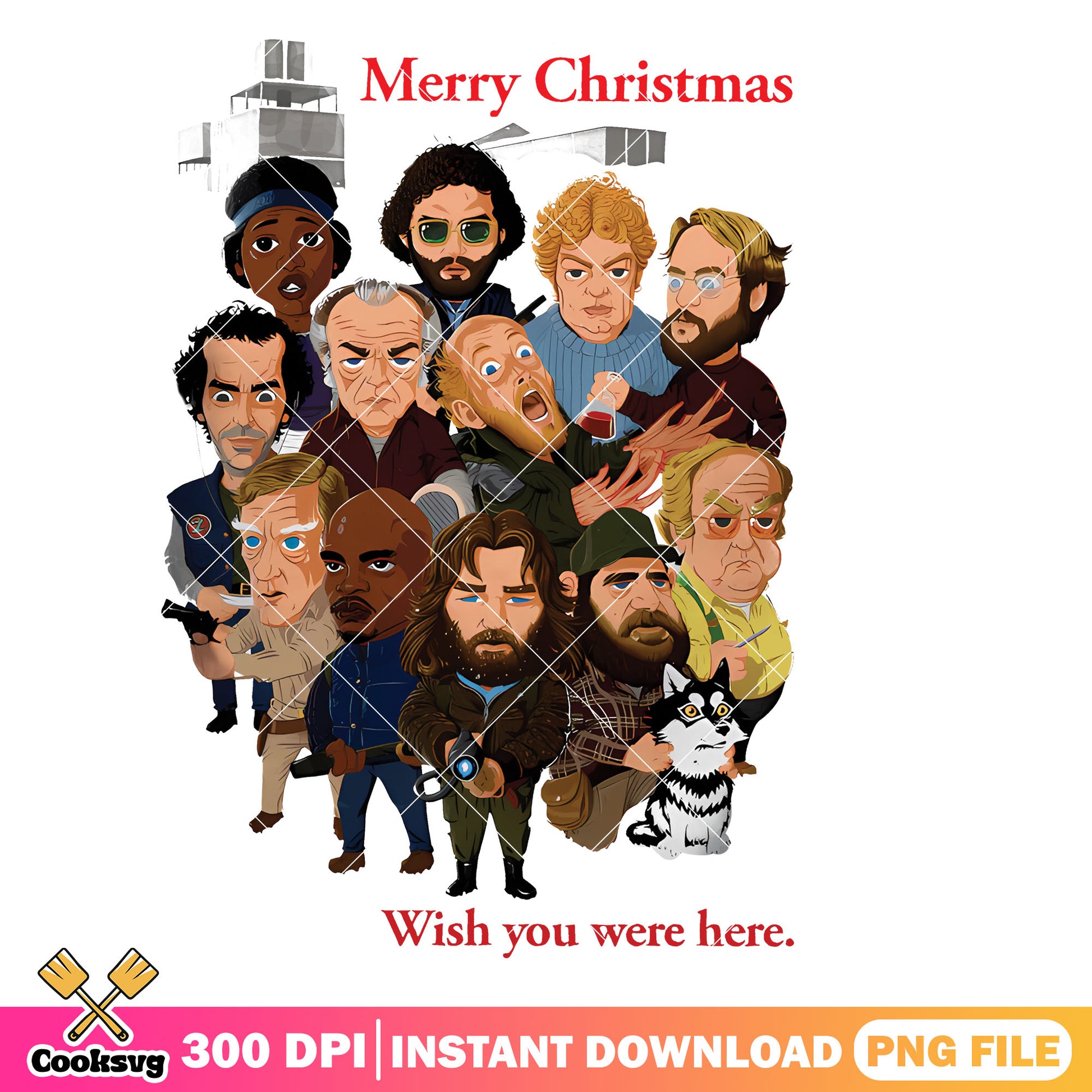 The Thing Crew merry christmas png, the thing movie png, merry christmas png