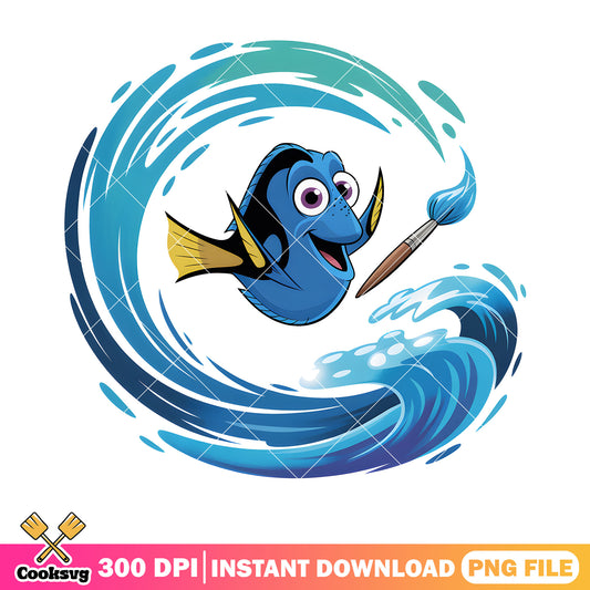 The blue artist dory png, disney character png, dory disney png