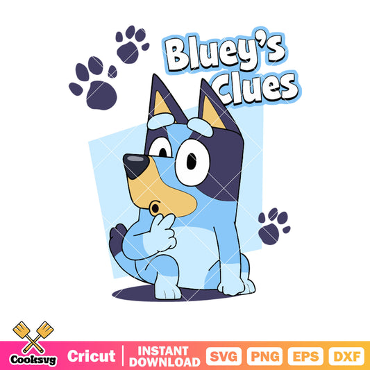 The blueys dog clues svg, character bluey svg, bluey bandit svg