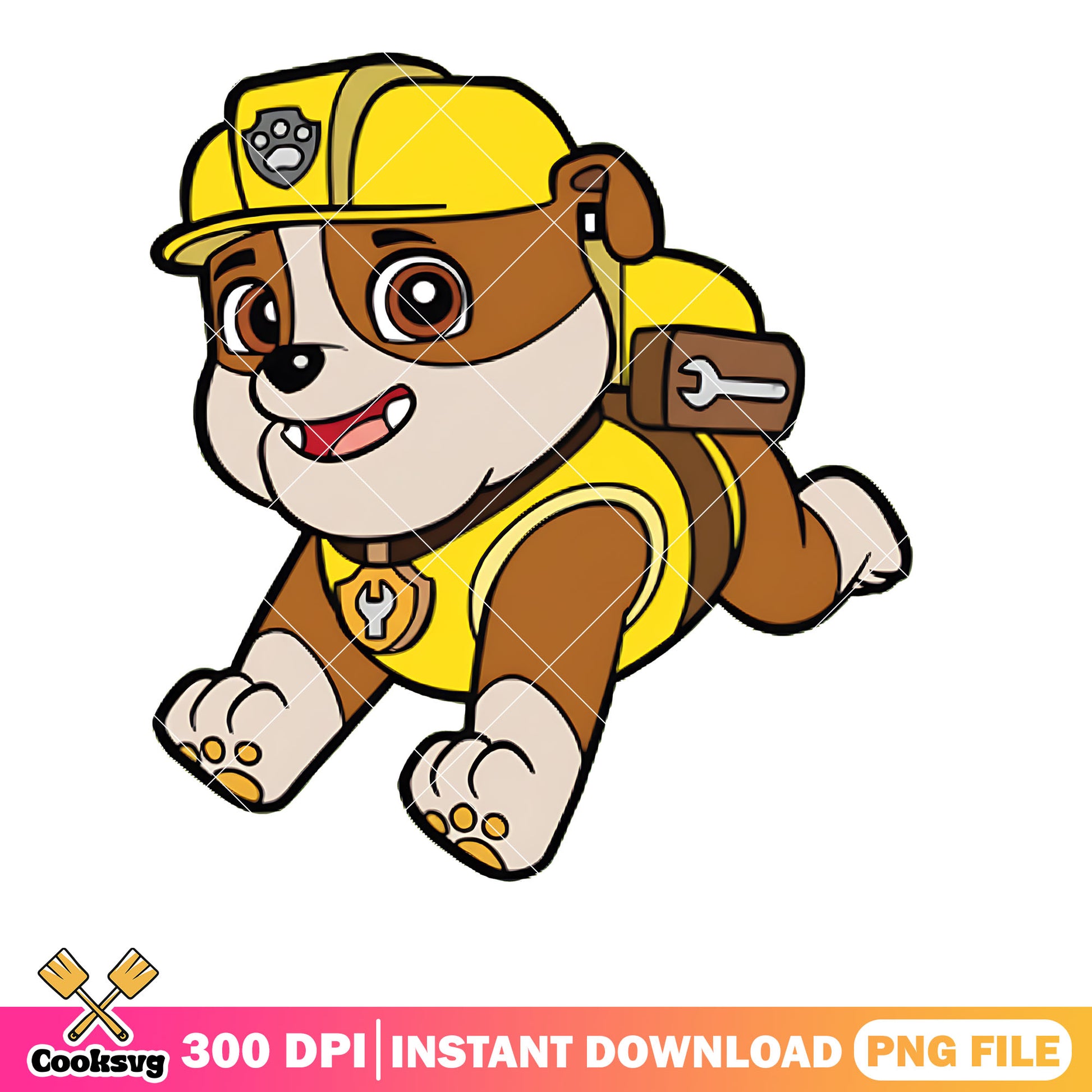 The cartoon bull dog png, paw patrol png, rubble the dog png