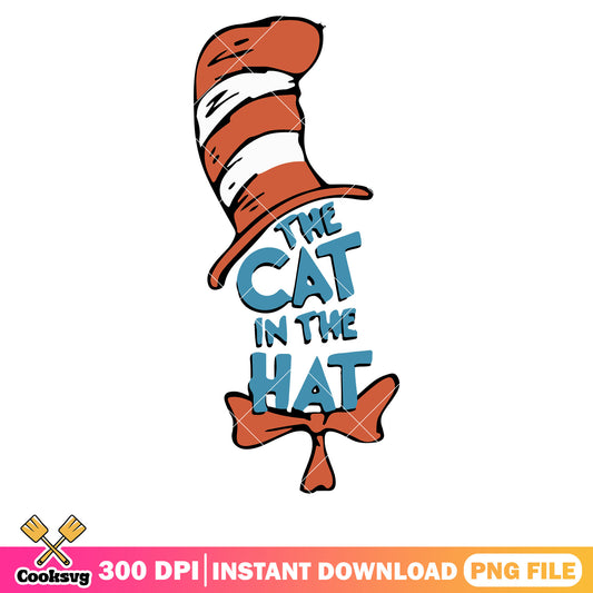 The cat in the hat dr seuss design png, the cat in the hat png
