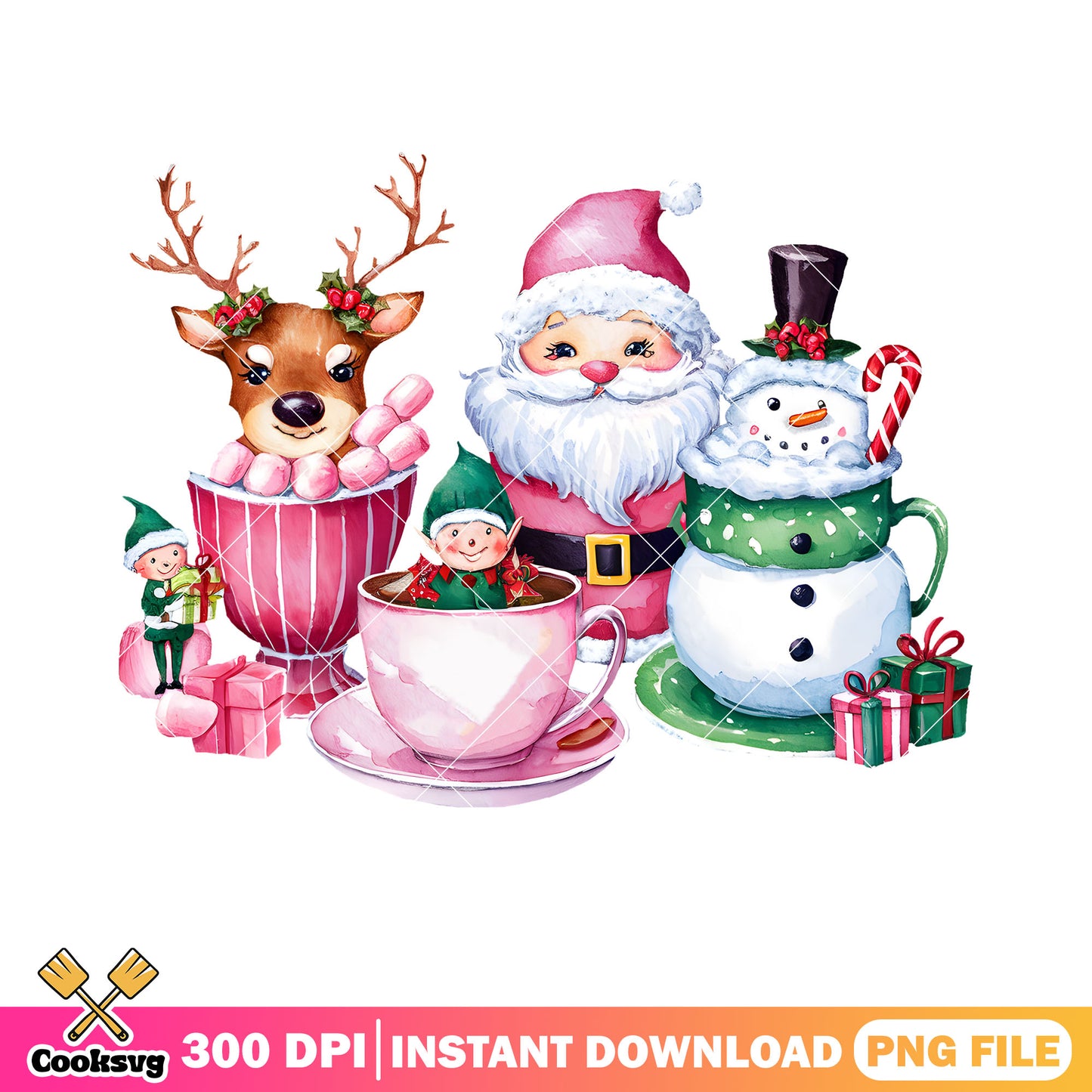 The christmas pinky pattern png, santa claus png, snowman png
