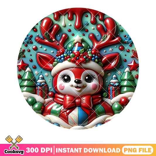 The christmas reindeer gifts png, xmas png, christmas vibes png