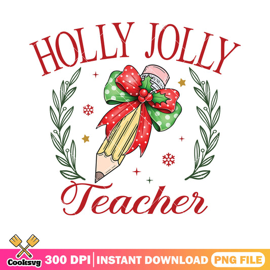The christmas teacher pencil png, teacher day png, christmas vibes png