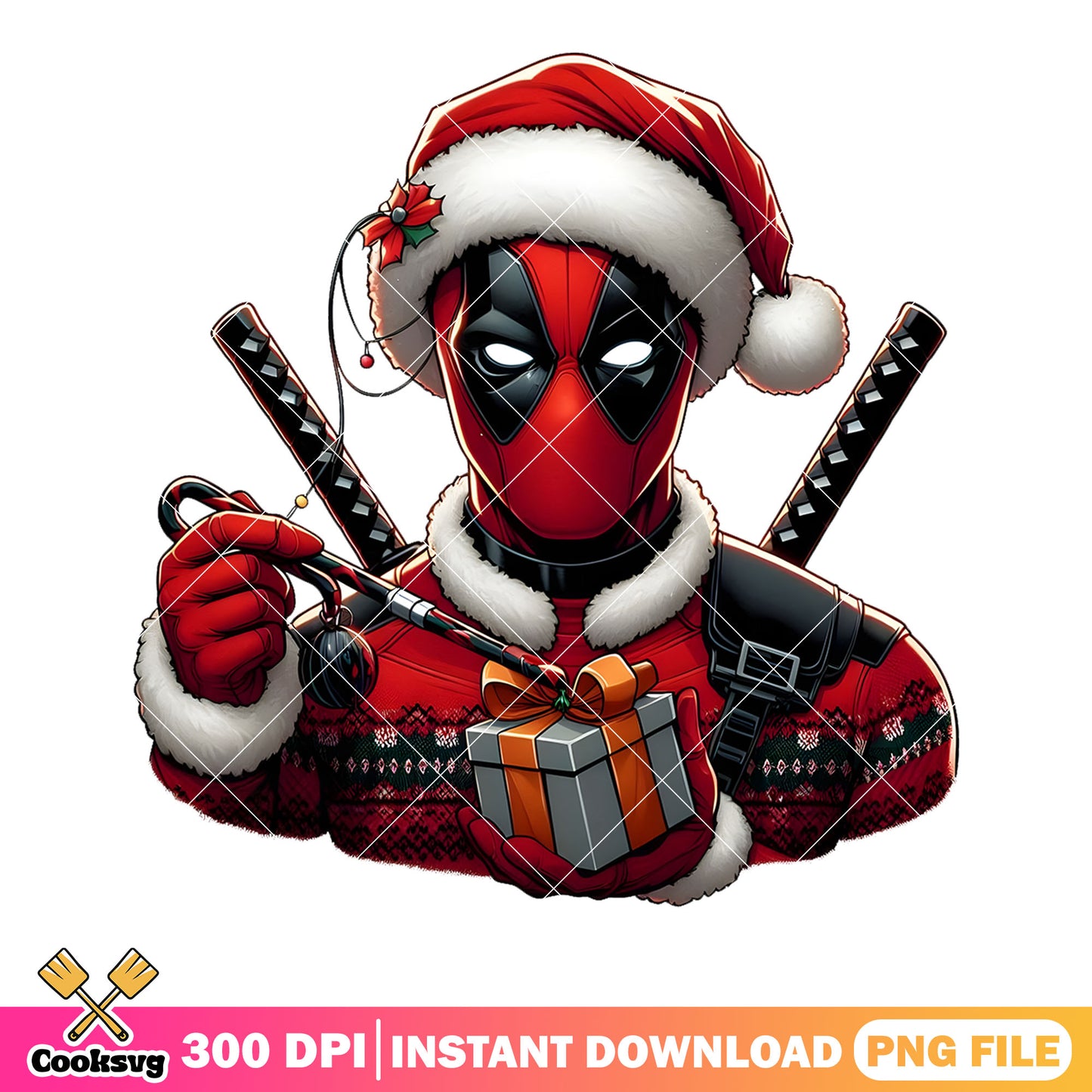 The deadpool christmas png, dc comics christmas​ png, santa hat png