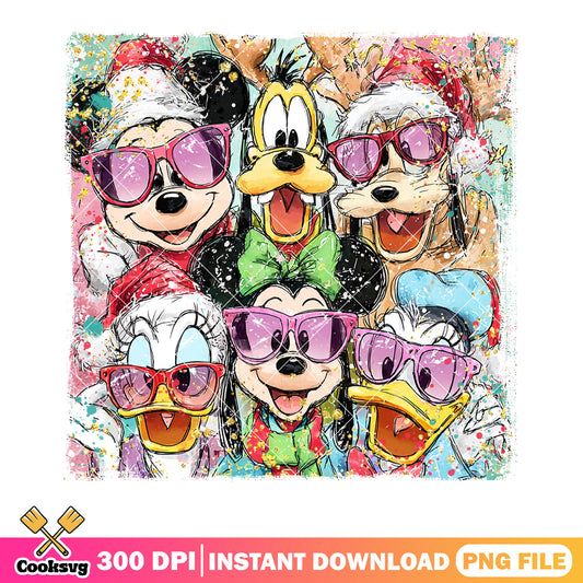 The disney christmas mickey png, xmas png, mickey and friends png