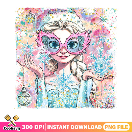 The frozen christmas png, elsa princess png, merry christmas png