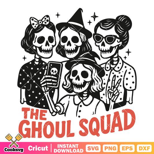 The ghoul squad girls svg, halloween squad​ svg, halloween girl svg