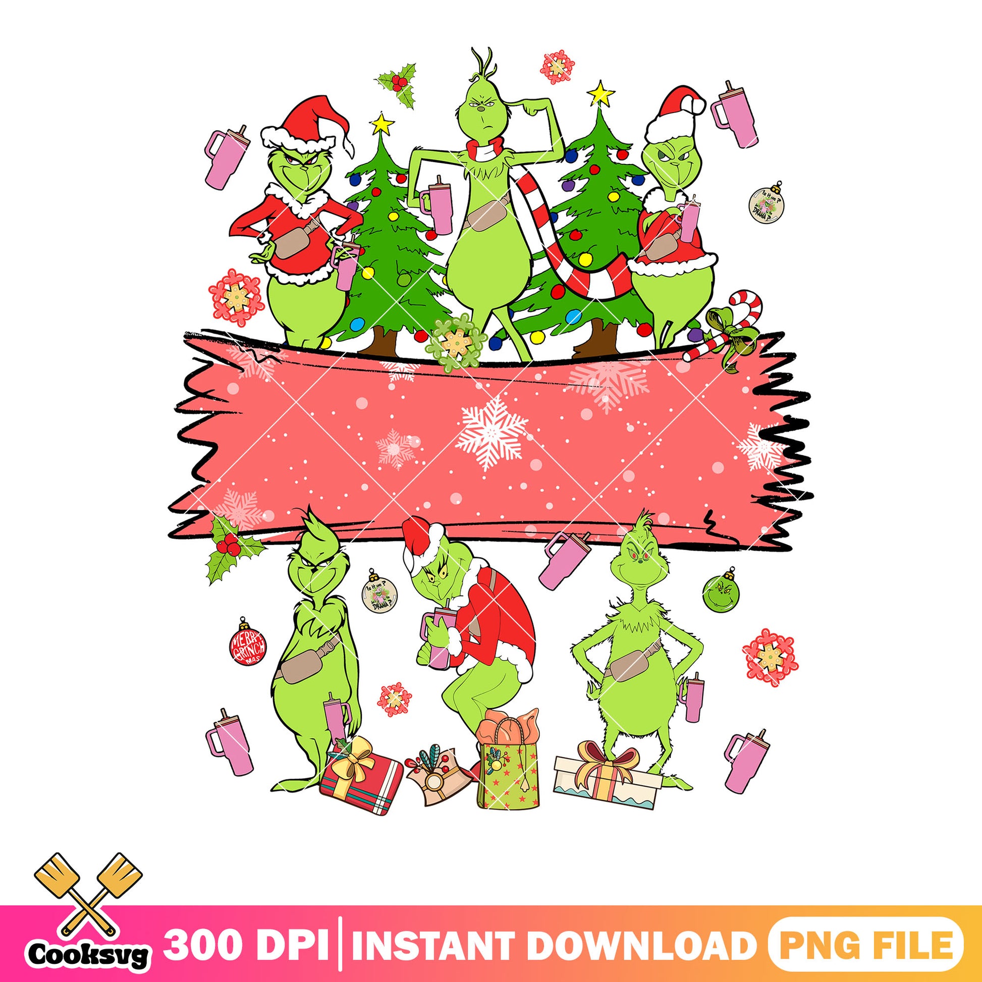 The green monster xmas png, christmas gifts png, the grinch png
