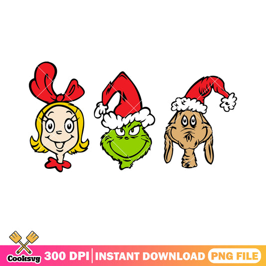 The grinch monster png, cindy lou who png, max the dog png