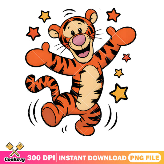 The happy tiger poster png, winnie the pooh png, disney tiger png