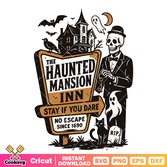 The haunted mansion 1690 svg, haunted mansion​ svg, horror halloween svg