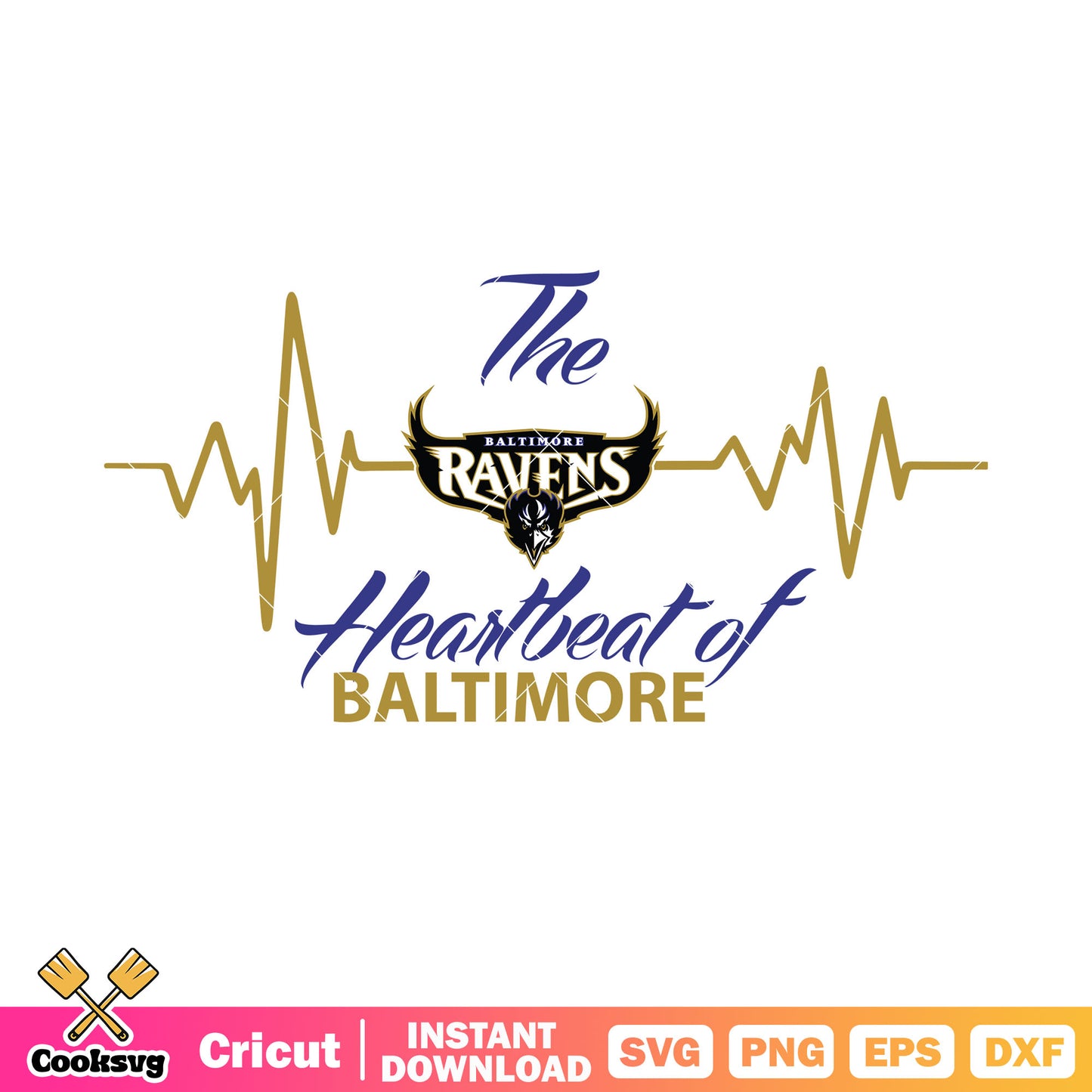 The heartneat of baltimore svg. baltimore ravens svg, north afc svg