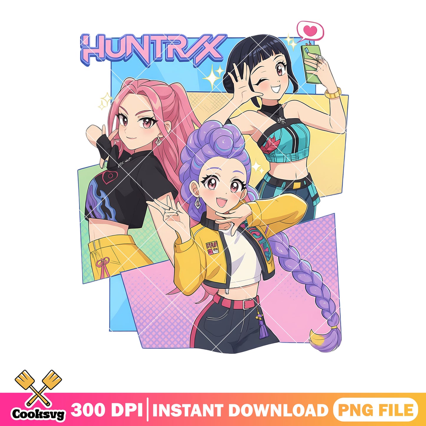 The huntrix chibi comic png, huntrix movie png, kpop demon hunters png
