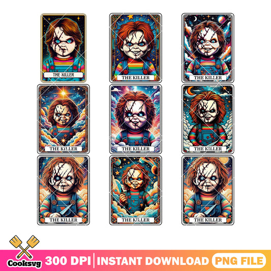 The killer chucky png bundle, ​magic cloud png, scared face png