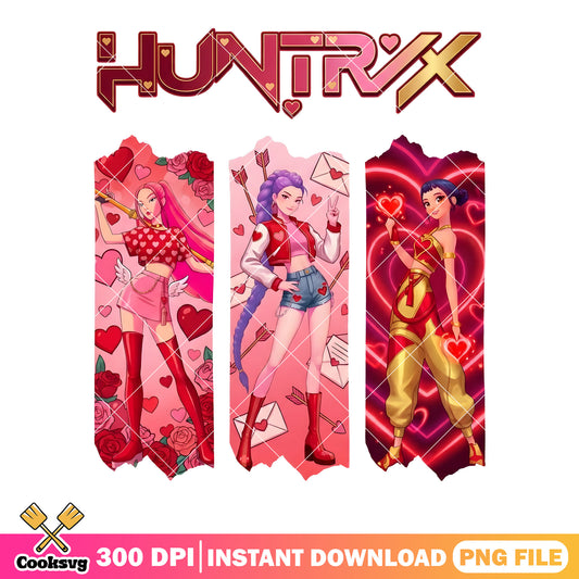 The kpop valentines png, huntrix team png, valentines day png
