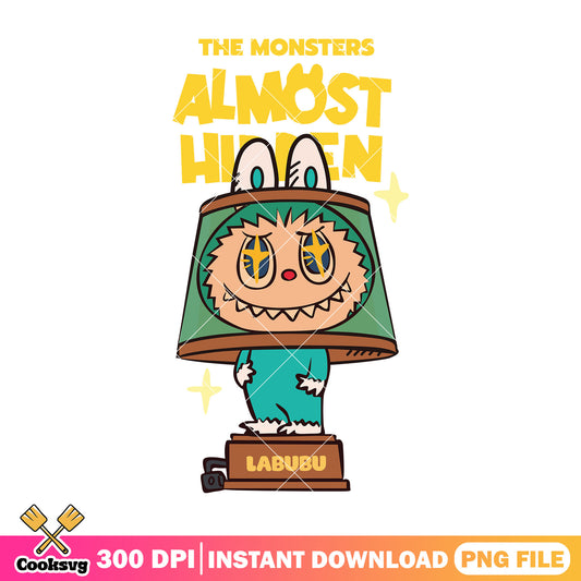The monster almost hidden png, labubu quotes png, labubu dolls png
