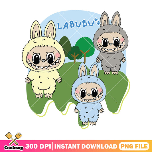 The monster labubu and tree png, labubu near me png, popmart labubu png