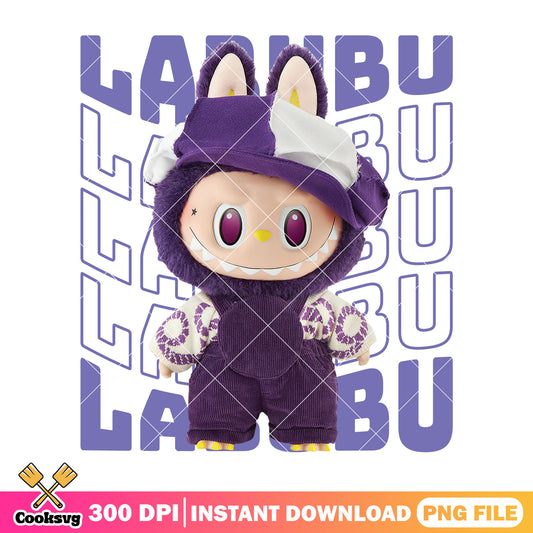 The monster labubu purple png, popmart labubu png, labubu purple png