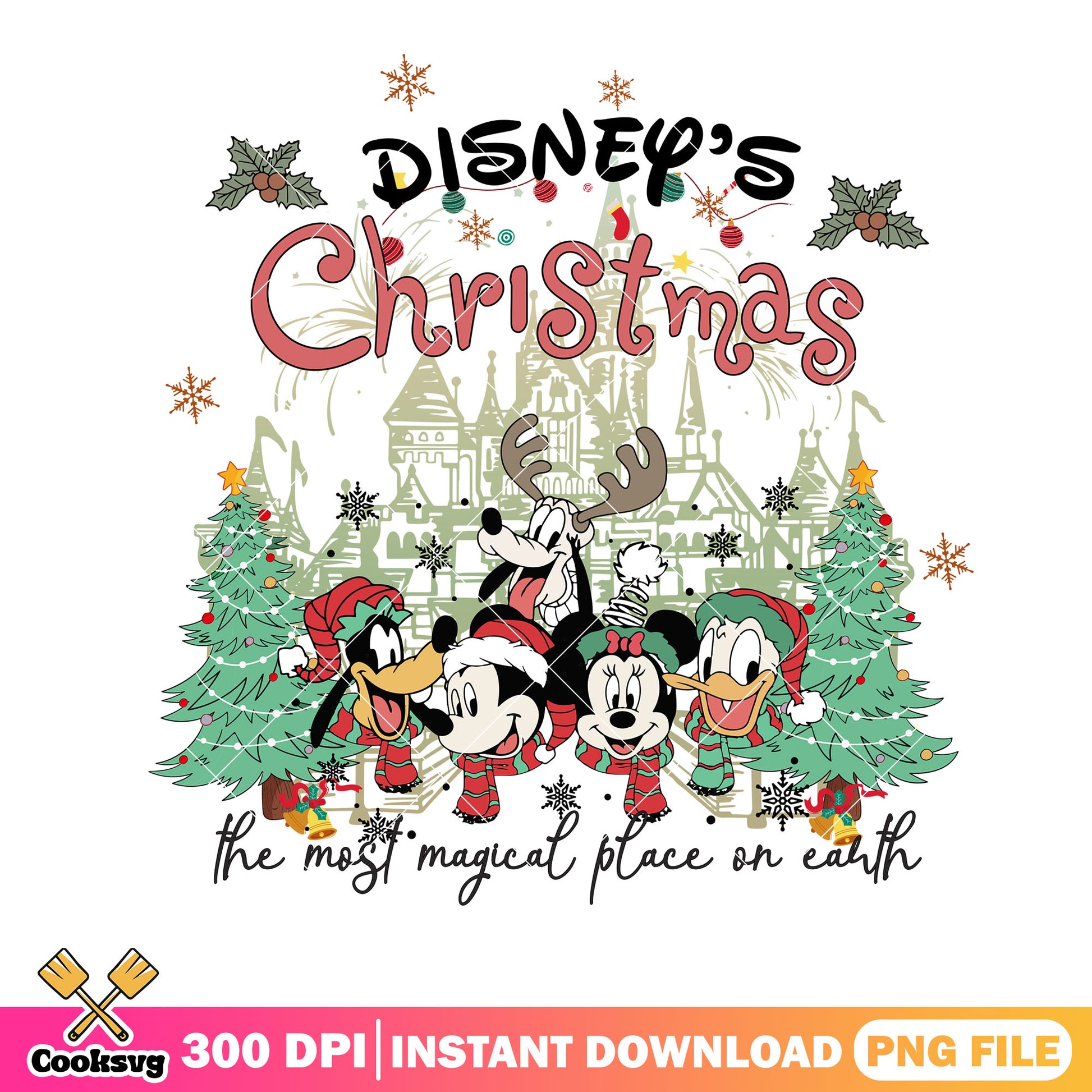 The most magical palce on earth png, mickey png, disney christmas png