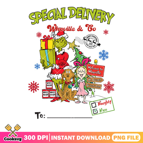 The north pole delivery xmas png, the grinch png, max the dog png