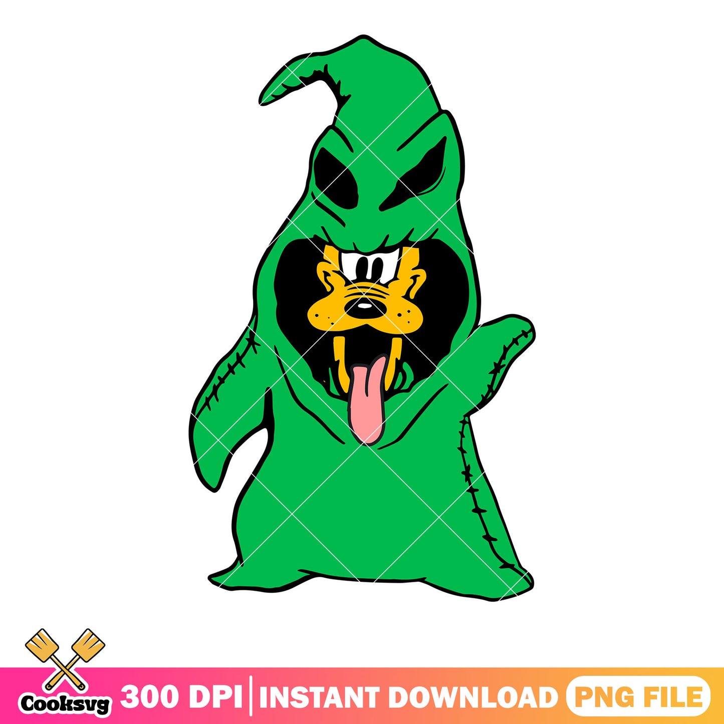 The pluto the dog png, scary halloween png, oogie boogie costume png