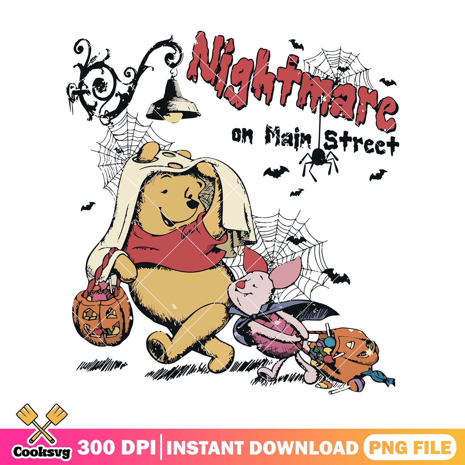 The pooh halloween png, disney bear png, halloween disney png