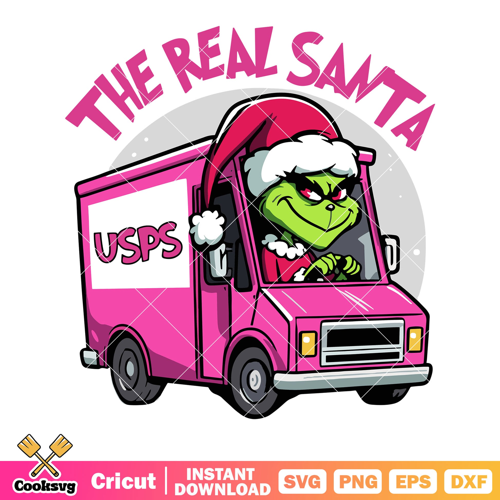 The real santa svg, pink truck​​ svg, santa claus hat svg