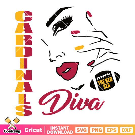 The red sea diva svg, nfl leauge svg, arizona cardinals svg