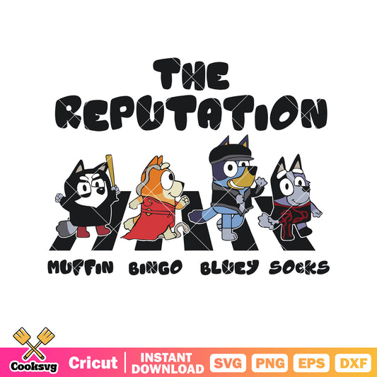 The reputation muffin bingo bluey socks svg, bluey friends​ svg, cartoon svg