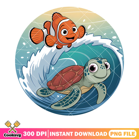 The seawave squirt and nemo png, squirt turtle​ png, disney dory png