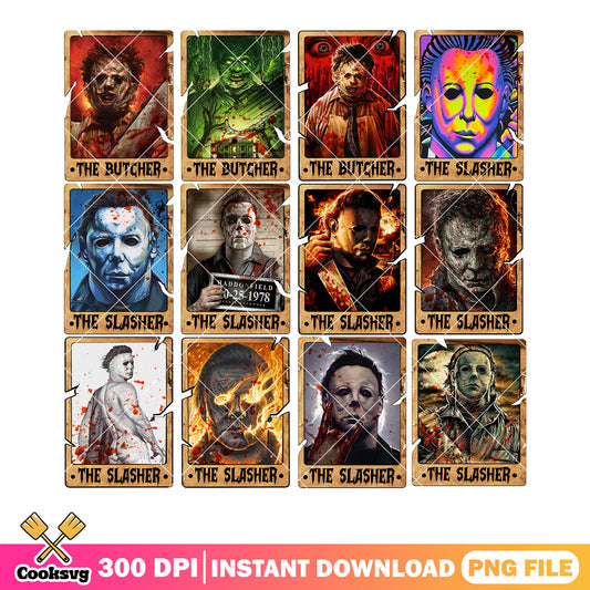 The slasher and the butcher png bundle, micheal myers png, Leatherface png