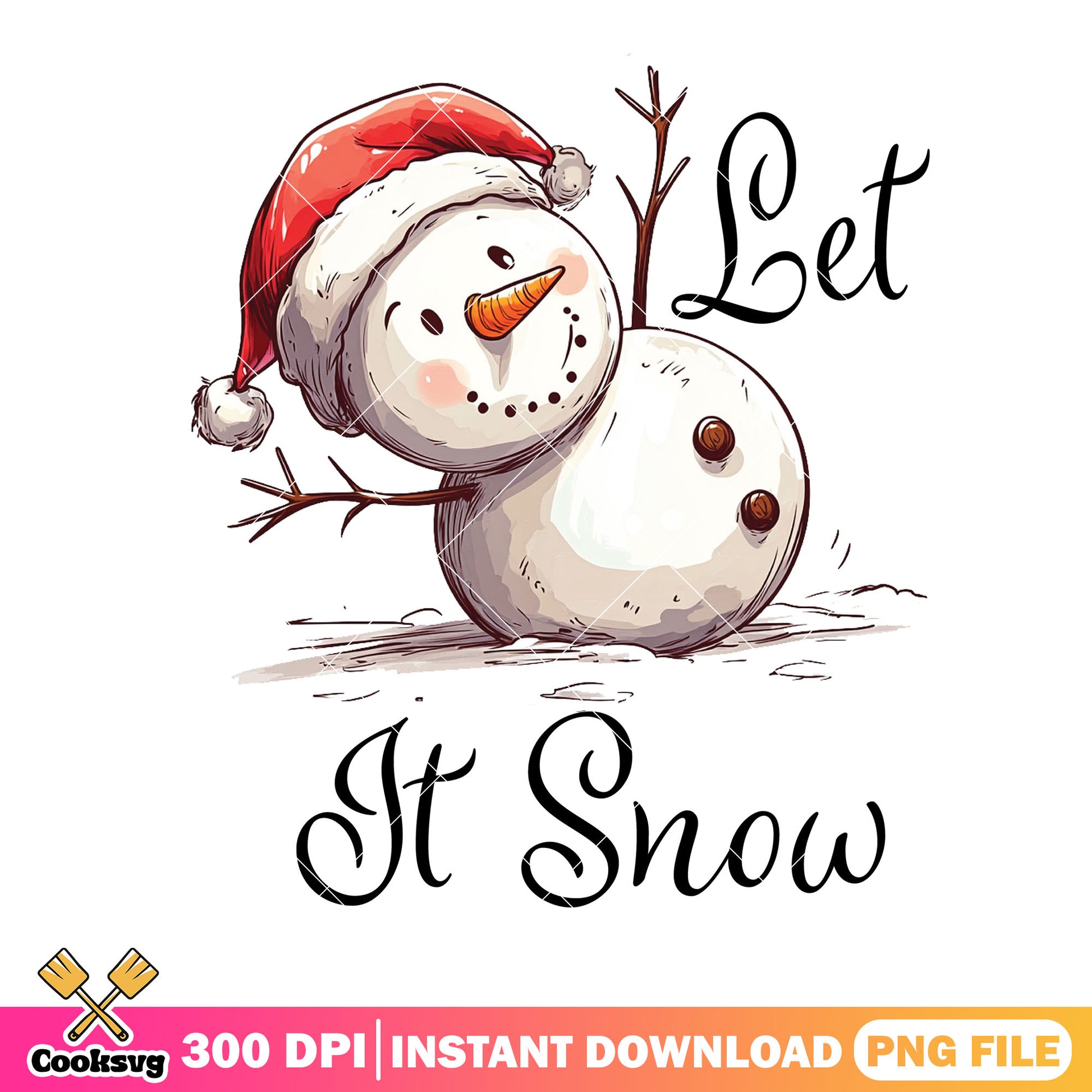 The snow christmas png, santa hat png, christmas snowman png