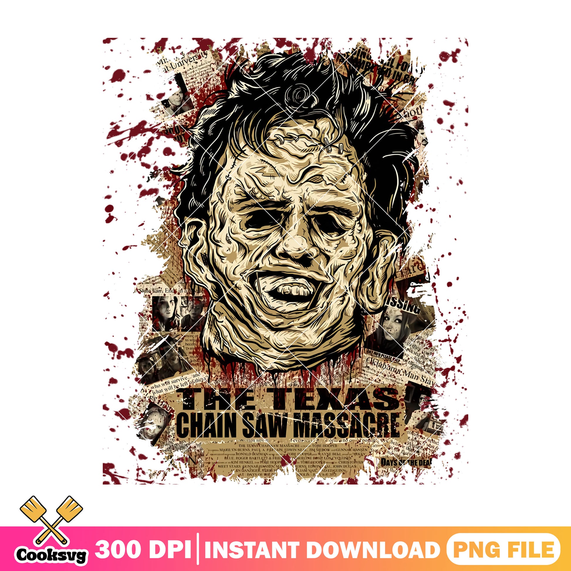 The taxas chain saw massacre png, leather face png