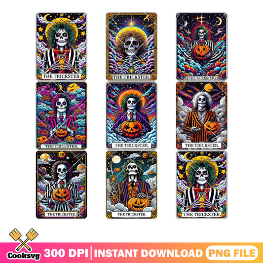 The trickster png bundle, ​skeleton costume png, scary pumpkin png