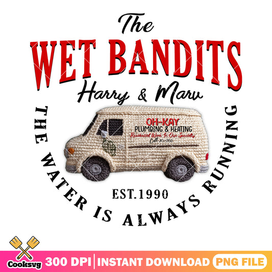 The wet bandits est 1990 png, christmas vans png, christmas decore png
