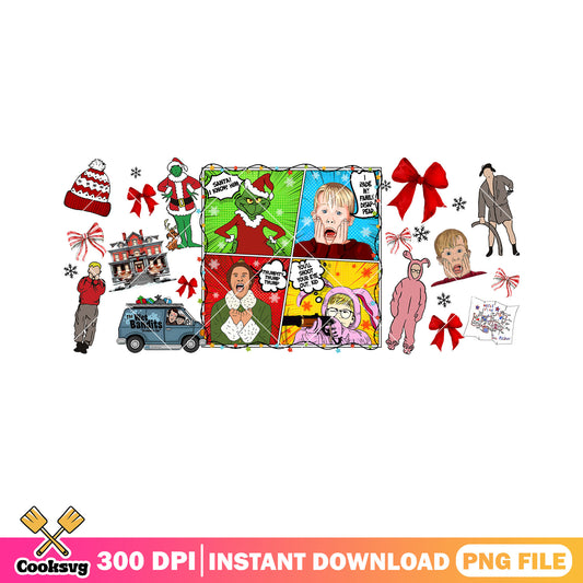 The winter christmas vibes comic png, home alone png, a christmas story png