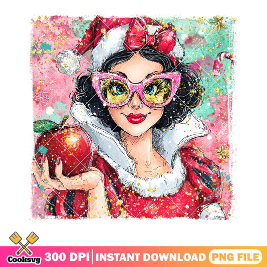 The xmas princess disney png, snow white png, merry christmas png