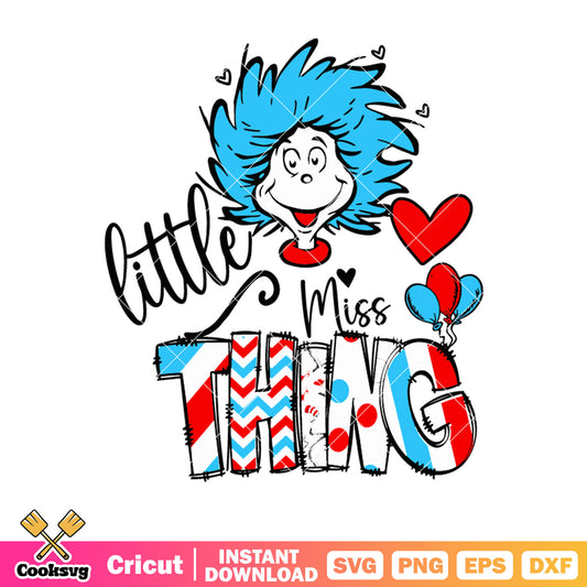 Thing one little miss thing svg, dr seuss thing one svg