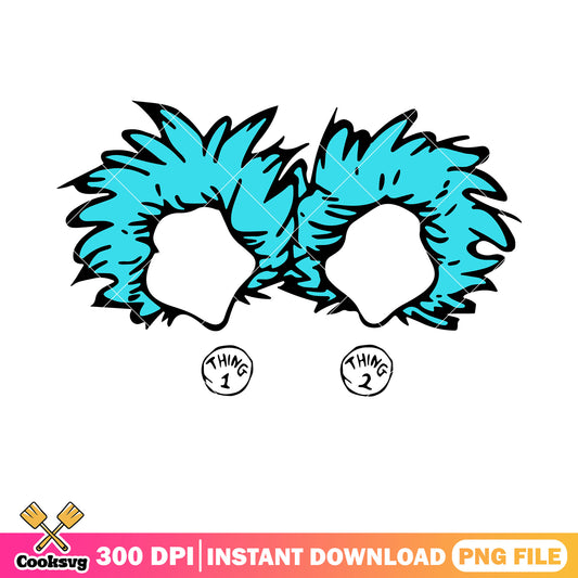 Thing one thing two hair png, dr seuss thing png, thing 1 and thing 2​ png