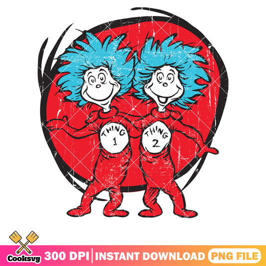 Thing one thing two red dr seuss png, dr seuss thing png