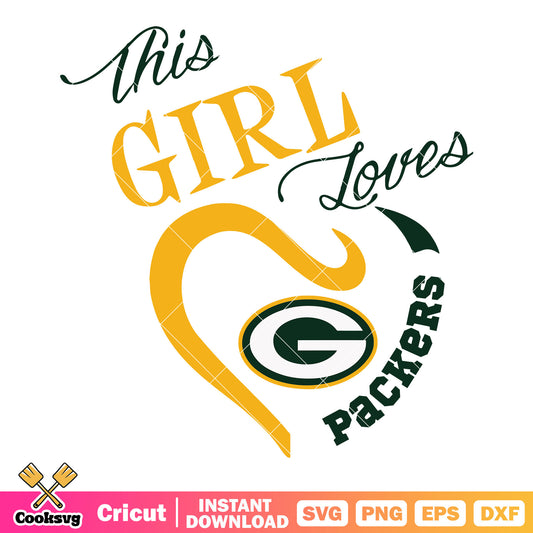 This girl loves g packers svg, Green Bay Packers svg, NFL games​​ svg