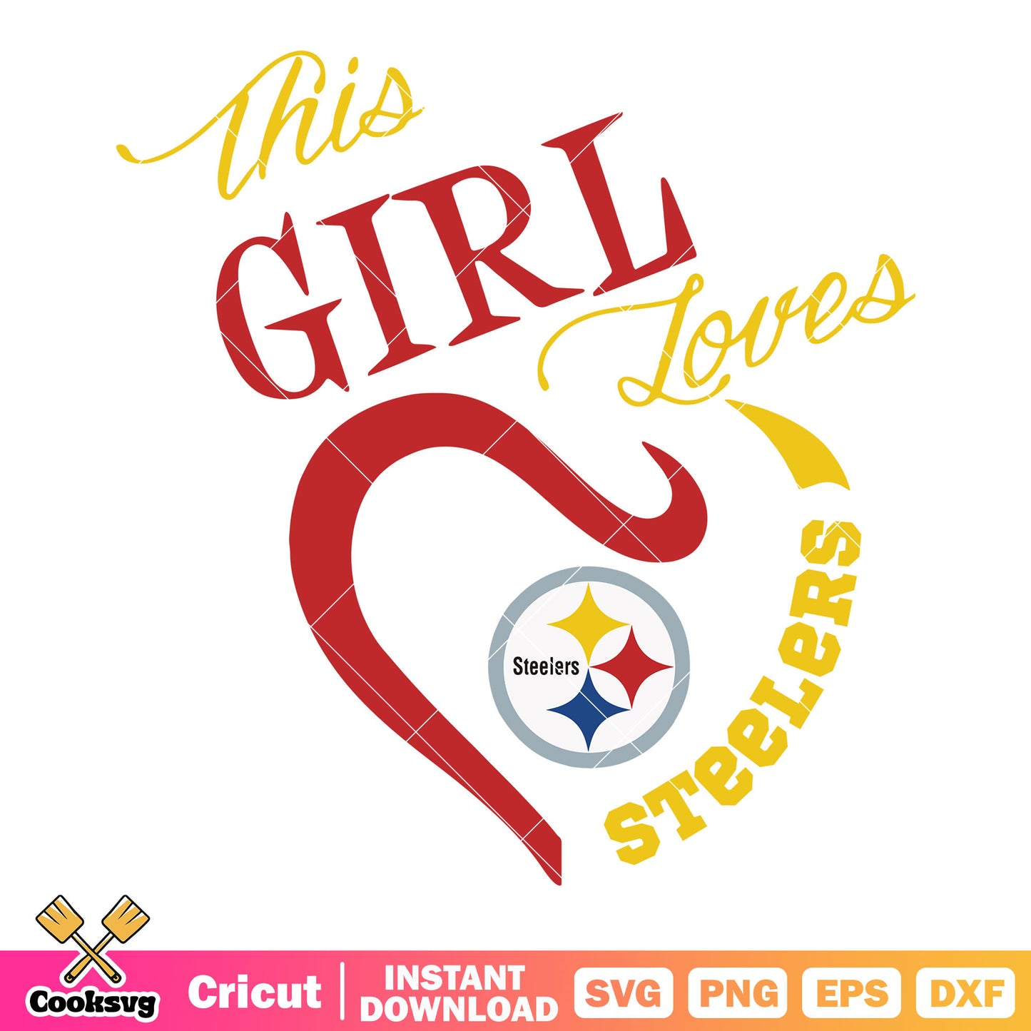 This girl loves steelers svg, pittsburgh steelers​ svg, rugby svg