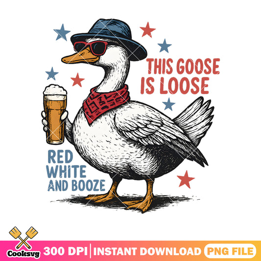 This goose is loose png, red white america png, america goose​ png
