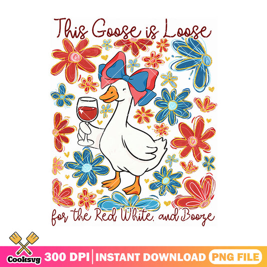 This goose is loose red white png, red white america png, goose america png