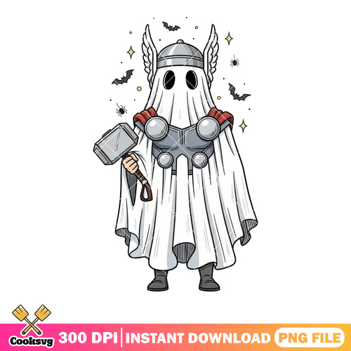 Thor Ghost Costume png, Spooky heroes png, marvel halloween png (2)