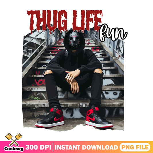 Thug Life Fun Halloween PNG, Horror Mask Gangster PNG, Halloween PNG