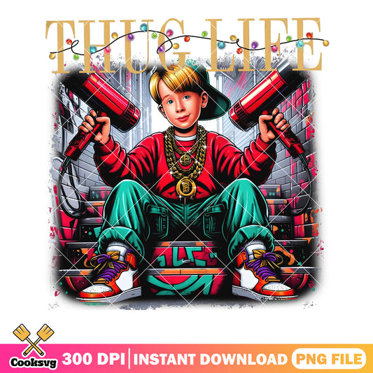 Thug gangster kevin xmas png, home alone png, kevin mccallister png