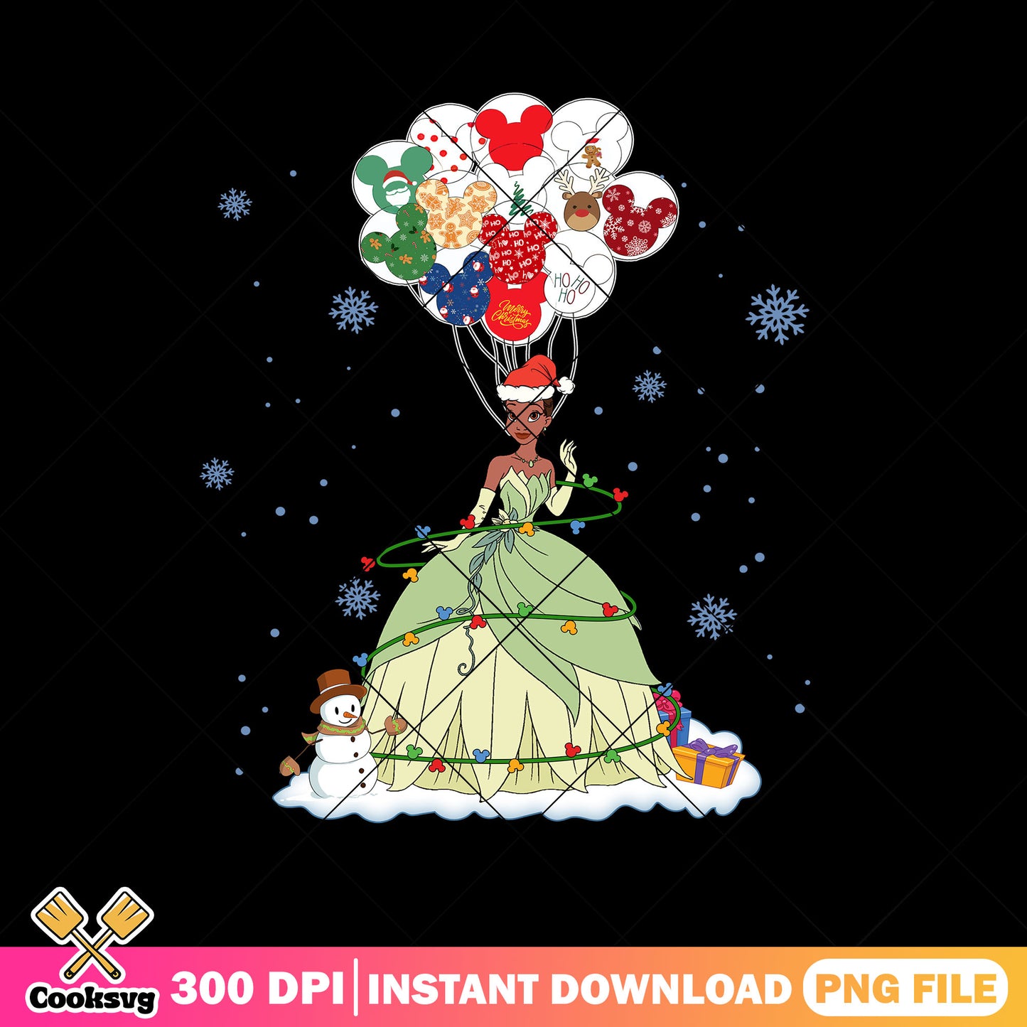 Tiana christmas stuff png, tiana princess​​ png, christmas​ spirit png
